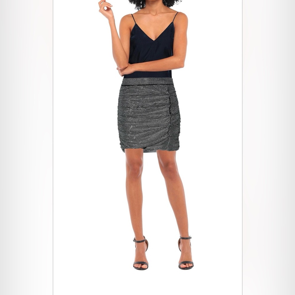 Pinko Rhinestone Scrunch Mini Skirt